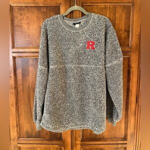 Rutgers Fuzzy Crew Neck Sweatshirt | Size L | Unisex | Logo | Like New